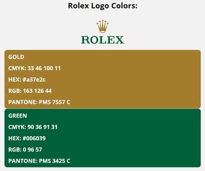 rolex color palette|rolex logo color code.